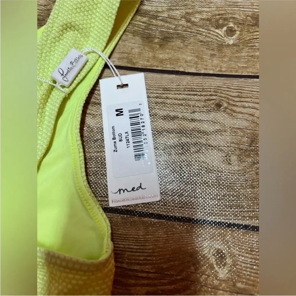 NWT Frankie’s Bikinis zuma brikini top in sundance bright lemon lime